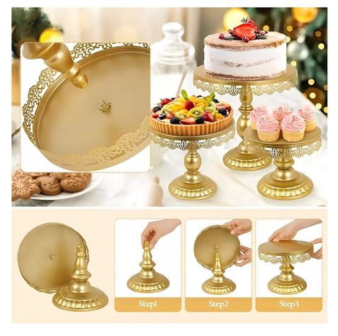 Set 5 Bases Para Tortas Porta Cupcakes Base Torta Exhibicion-3