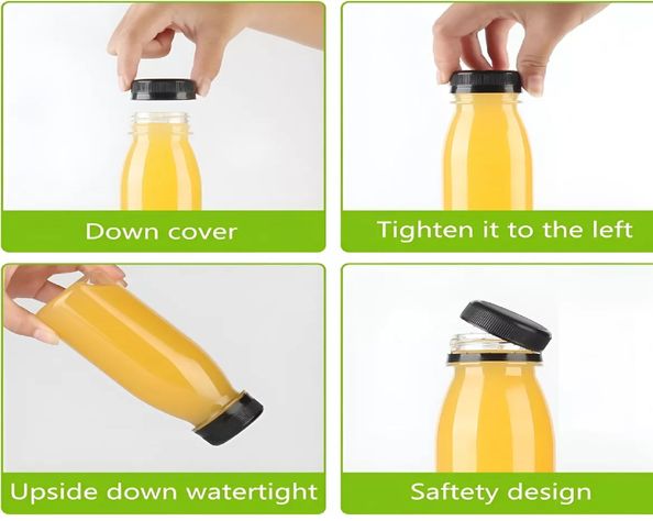 X24 Botellas Plasticas Transparentes Botella Con Tapa 300ml-3