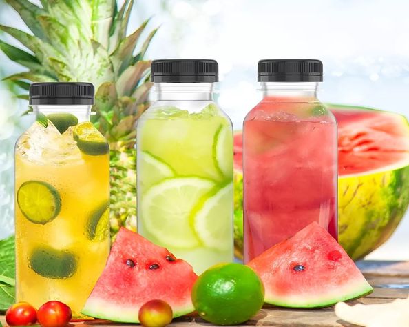 X24 Botellas Plasticas Transparentes Botella Con Tapa 300ml-5