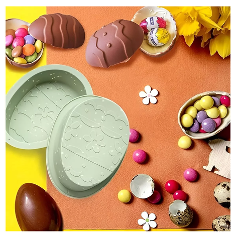 Pack X2 Molde Huevo De Pascua Moldes De Chocolate Silicona -3