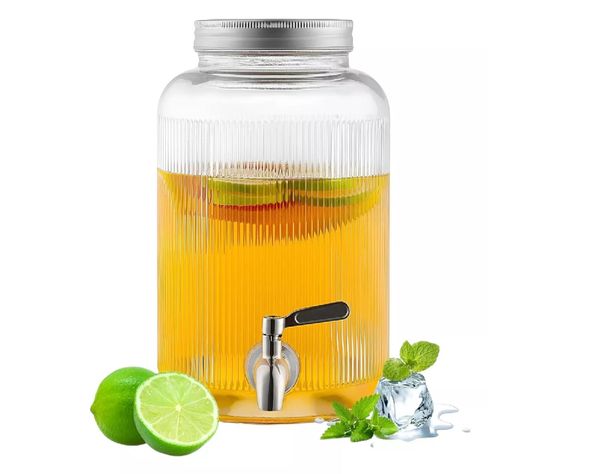 Jarras Vidrio Dispensador De Bebidas Jarro Para Jugo 5l-0