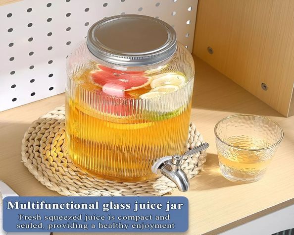 Jarras Vidrio Dispensador De Bebidas Jarro Para Jugo 5l-1