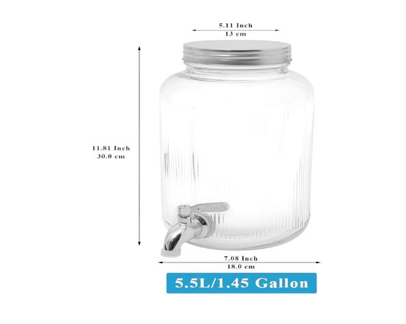 Jarras Vidrio Dispensador De Bebidas Jarro Para Jugo 5l-2