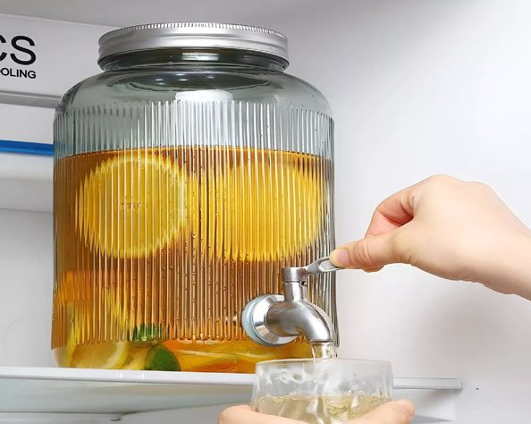 Jarras Vidrio Dispensador De Bebidas Jarro Para Jugo 5l-3