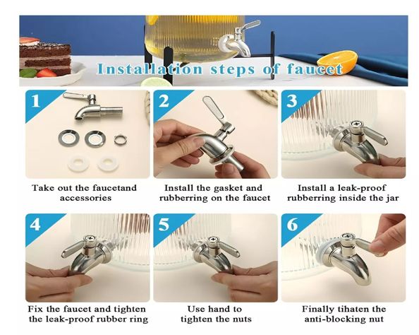 Jarras Vidrio Dispensador De Bebidas Jarro Para Jugo 5l-5