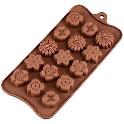 X4 Moldes De Chocolate Moldes Chocolate Silicona 5 Flores N1-3