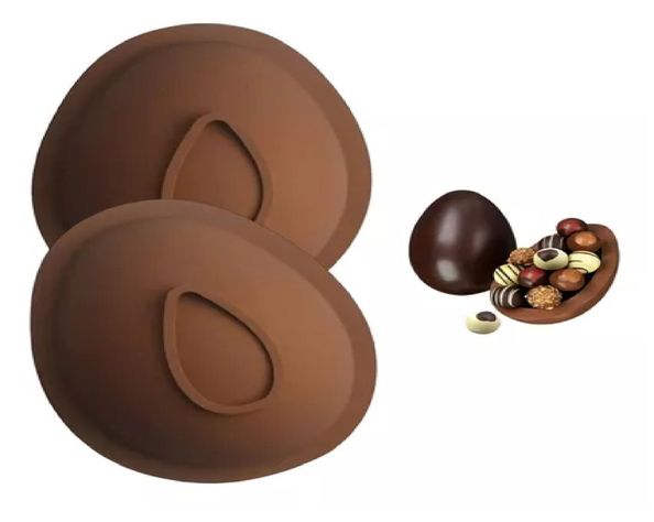 Set 2 Molde Chocolate Molde Silicona Reposteria Huevo Pascua-0