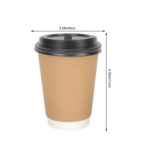 X50 Vaso Cafe Kraft Vasos Desechables Doble Pared C/tapa 8oz-2