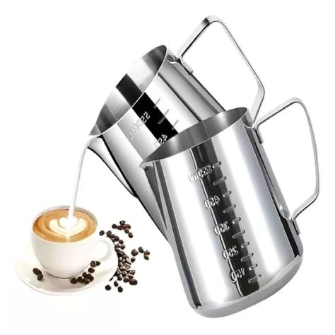 2 Jarra Leche Acero Lechero Barista Espumador De Leche 550ml-1