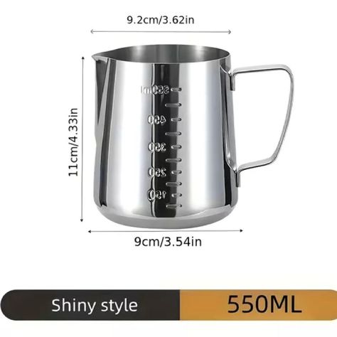 2 Jarra Leche Acero Lechero Barista Espumador De Leche 550ml-2