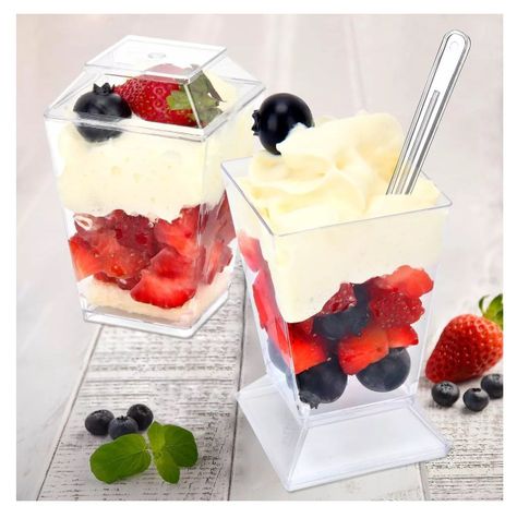 10 Vasos Para Postres Set De Vasos Shot Postres C/tapa 110ml-5