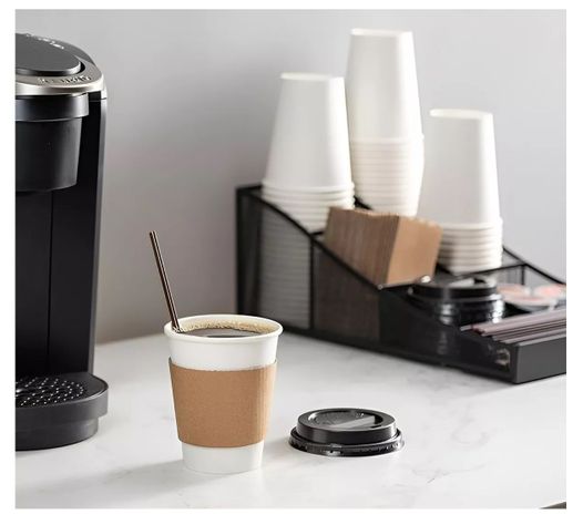 Vaso Cafe Polipapel Vasos Kraft Vaso C/tapa+manga 8oz 50und-3