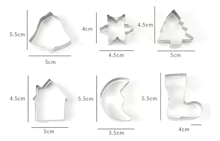 Moldes De Galletas Navideñas Cortadores De Galletas 6pcs-3