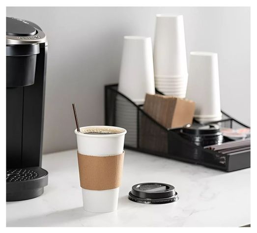 Vaso Cafe Polipapel Vaso Kraft Vaso C/tapa+manga 100und 16oz-1