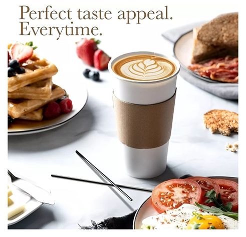 Vaso Cafe Polipapel Vaso Kraft Vaso C/tapa+manga 100und 16oz-2