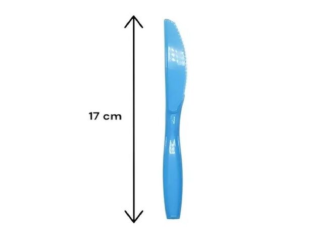 Cuchillo Plastico Cuchillos Desechable Servicio De Cubiertos celeste-0