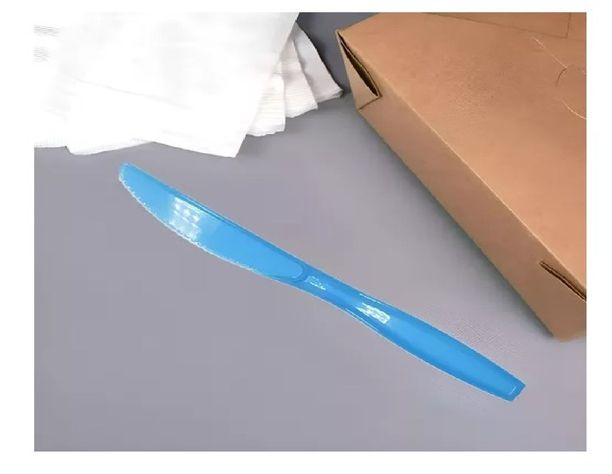 Cuchillo Plastico Cuchillos Desechable Servicio De Cubiertos celeste-1