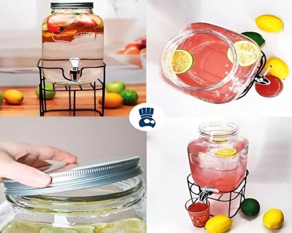 Dispensador De Jugos Dispensador Bebidas Con Atril Jarra 8l-5