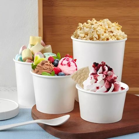 50 Vasos Polipapel Pote Helado Vasos Helado Desechables 16oz-1