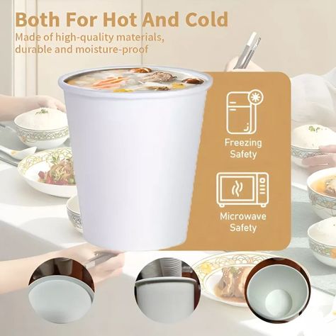 50 Vasos Polipapel Pote Helado Vasos Helado Desechables 16oz-6