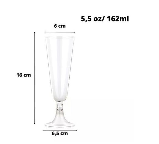 10 Copas De Champagne Acrilico 5oz/162ml 111050-2