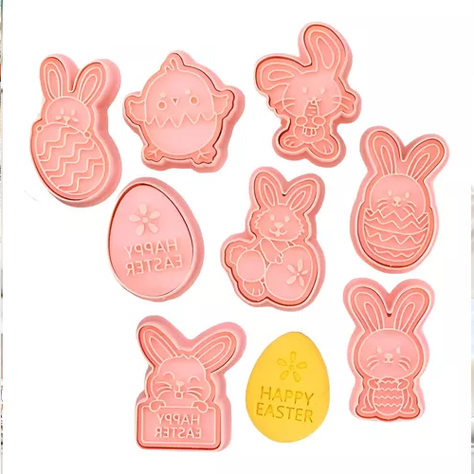 Set 2 Cortadores Galletas Conejo Pascua Moldes Galleta 8pcs-0