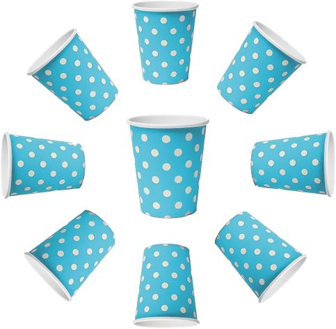 10 Vasos Desechables Decoración Cumpleaños Desechables Azul-5