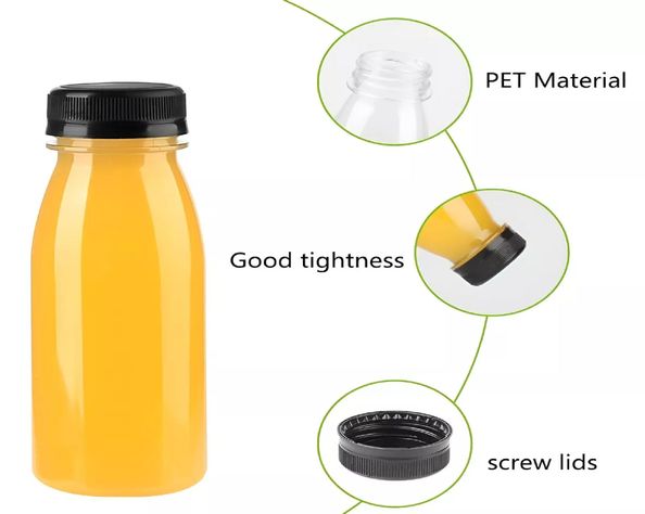 12 Botella Plasticas Transparentes Botellas Con Tapa 300ml-4
