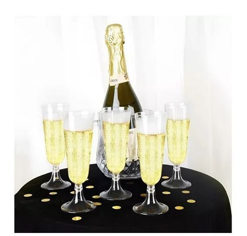 60 Copas Champagne Copa Acrilico Flauta Copas Champaña 5oz-2