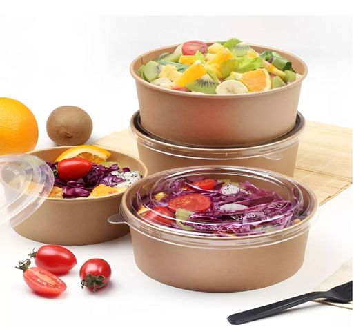 50 Bowl Con Tapa Bowls Plastico Envases Bowl Kraft 1300 Cc-3