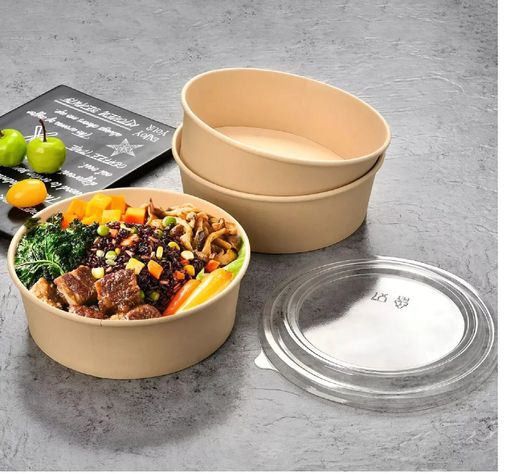 50 Bowl Con Tapa Bowls Plastico Envases Bowl Kraft 1300 Cc-7