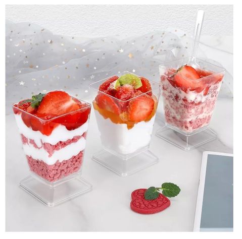 50 Vasos Para Postres Set De Vasos Shot Postres C/tapa 110ml-3