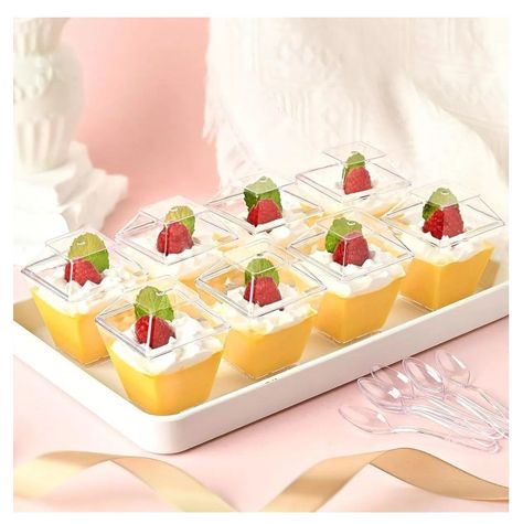 50 Vasos Para Postres Set De Vasos Shot Postres C/tapa 110ml-5