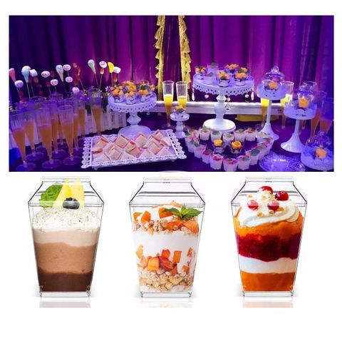 50 Vasos Para Postres Set De Vasos Shot Postres C/tapa 110ml-6
