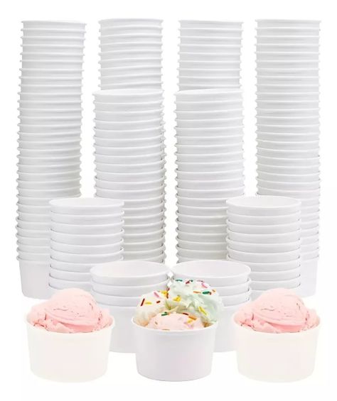 100 Vasos Polipapel Helado Vasos Pote Helado Desechables 4oz-0