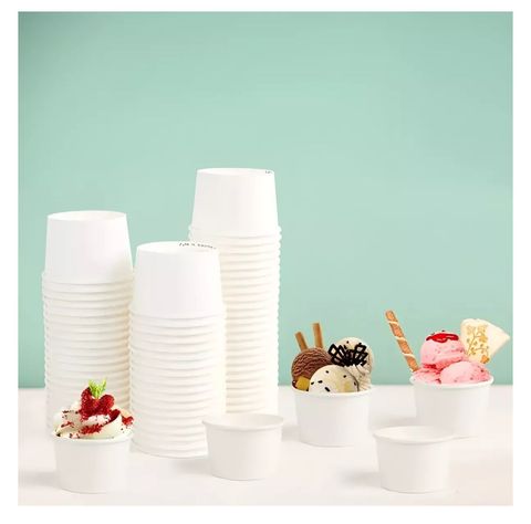 100 Vasos Polipapel Pote Helado Vasos Helado Desechables 6oz-1