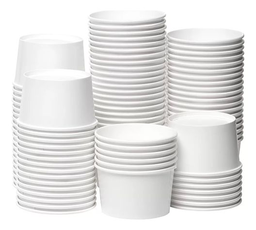 100 Vasos Polipapel Pote Helado Vasos Helado Desechables 6oz-3