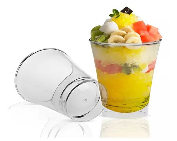 X6 Set De Vasos Shot Postres Pocillos Vasos Plastico 210 Ml-0