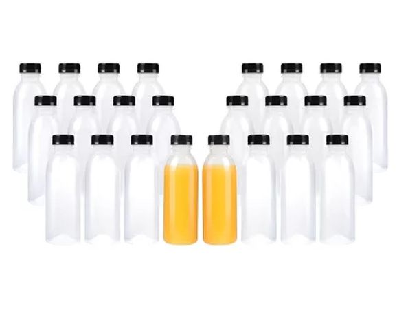 X24 Botellas Plasticas Transparentes Botellas Con Tapa 500ml-0