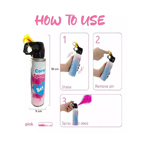 Set 4 Extintor Humo Revelacion De Genero Cañon Spray Color-2