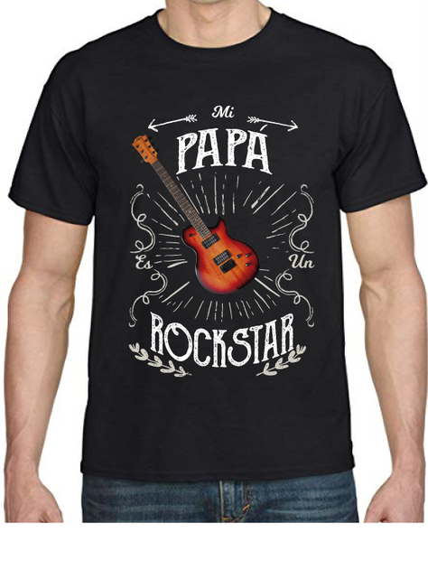POLERA DIA DEL PAPA "PAPA ROCKSTAR GUITARRA"-0