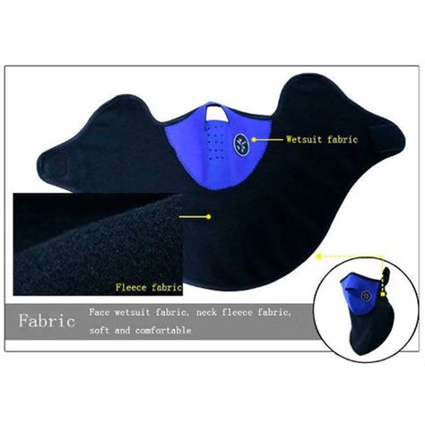 Mascara Térmica Moto Neopreno Con Cuello Polar Bicicleta-3