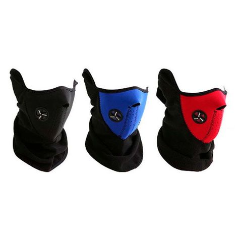 Mascara Térmica Moto Neopreno Con Cuello Polar Bicicleta-2