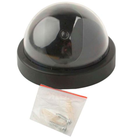 Cámara Falsa Domo Simuladora Con Luz Led Intermitente-0