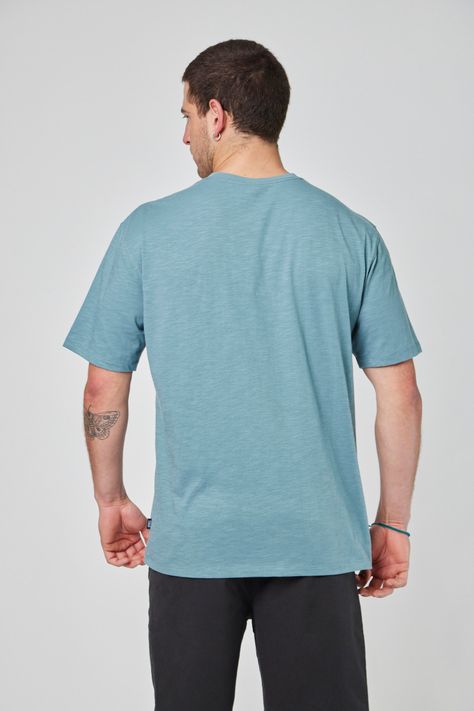 Polera MC Bolsillo Celeste-3