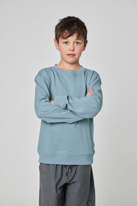 Poleron Crew Celeste Kid-2