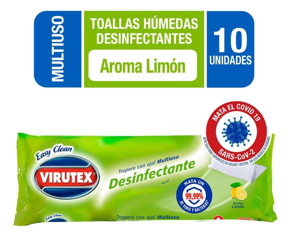 Trapero Piso Desechable Desinfectante Limón 10 Un-0