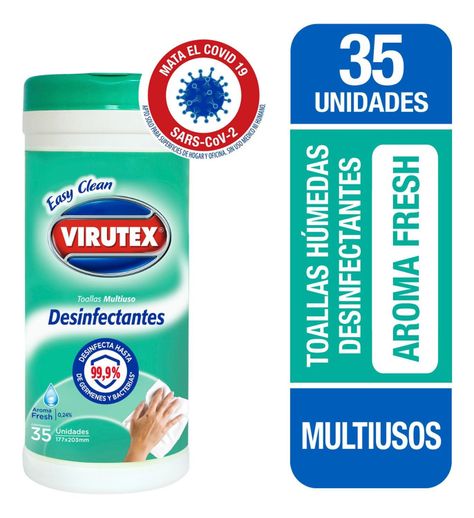 Toallas Desinfectantes Multiuso Virutex 35 Unidades Fresh-1
