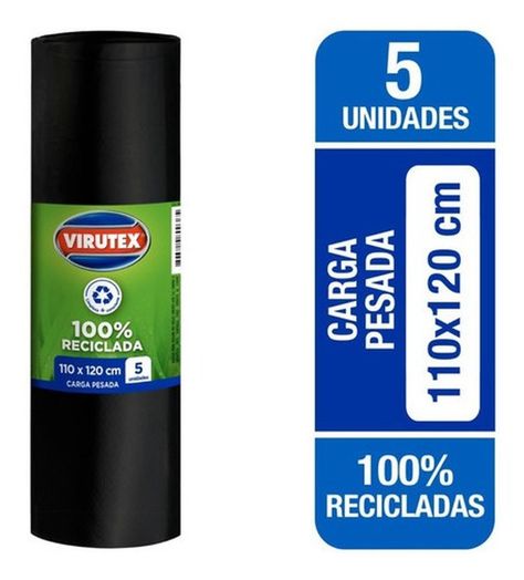 Bolsa Para Basura 110x120cm, 100% Recicladas 5 Un-0