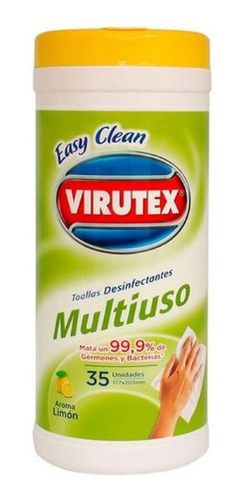 Toallas Húmedas Desinfectantes Multiuso X35un Limón Virutex-0